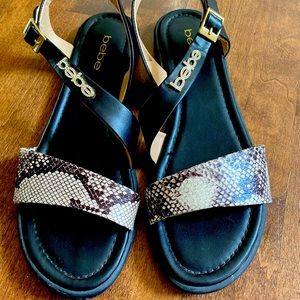 Bebe snakeskin sandals